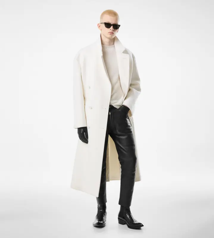DOUBLE SPLITTABLE CASHMERE OVERCOAT WHITE online
